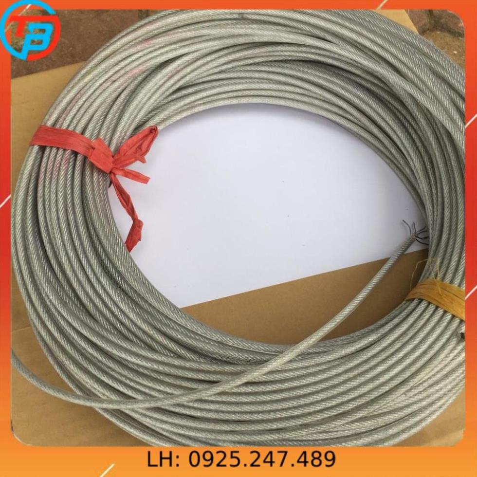 Dây cáp bọc nhựa 5mm làm dây phơi set 1m, chằng chống giằng kéo cột, buộc đồ, cột đồ