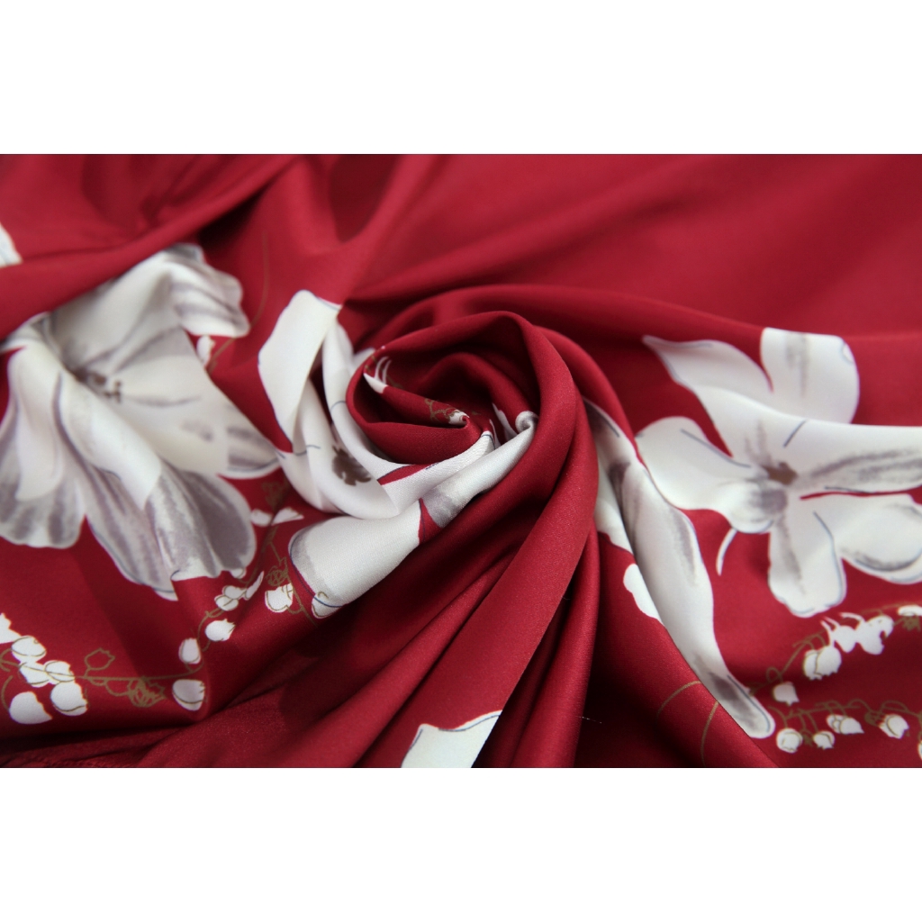 Bộ Đồ Ngủ Vải Satin In Họa Tiết Xinh Xắn Cho Nữ