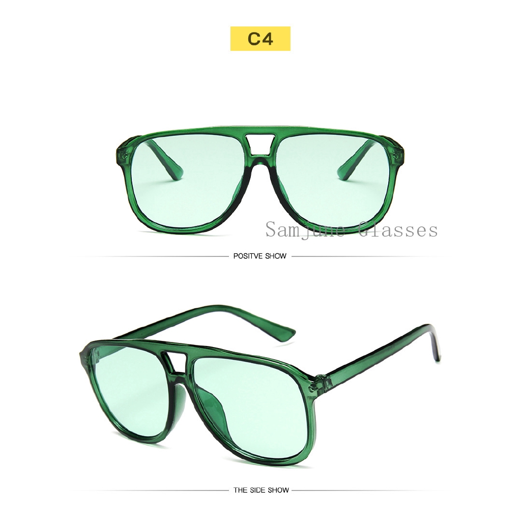 Kính Mát Samjune 5181 Gọng Vuông Cỡ Lớn Màu Kẹo Thời Trang Cổ Điển Cho Nam Nữ