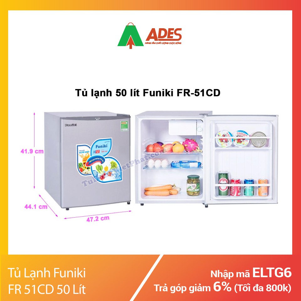 Tủ Lạnh Funiki FR 51CD 50 Lít | Chính Hãng, Giá Rẻ