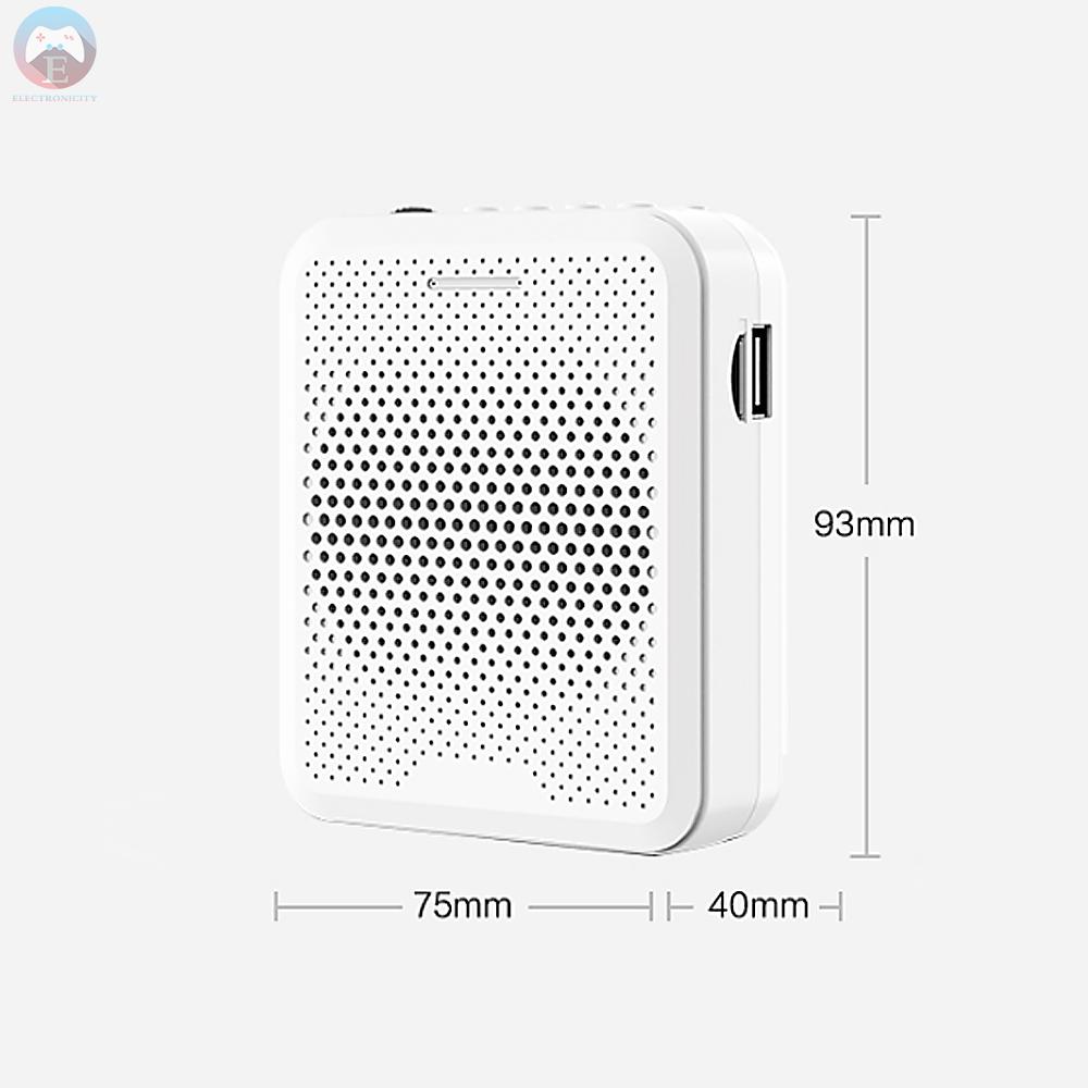 Ê Deli Voice Amplifier Wired Microphone Speaker Intelligent Noise Reduction Music Player Support AUX/U-disk/TF Card/USB 1200mAh Rechargeable Battey for Teaching/Tour Guide/Market