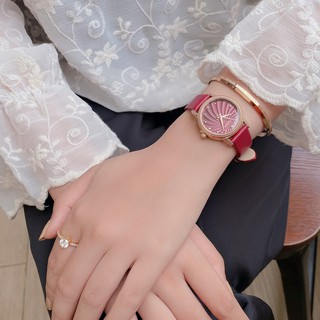 [Julius Official] Đồng hồ nữ Julius JA-1219 dây da đỏ