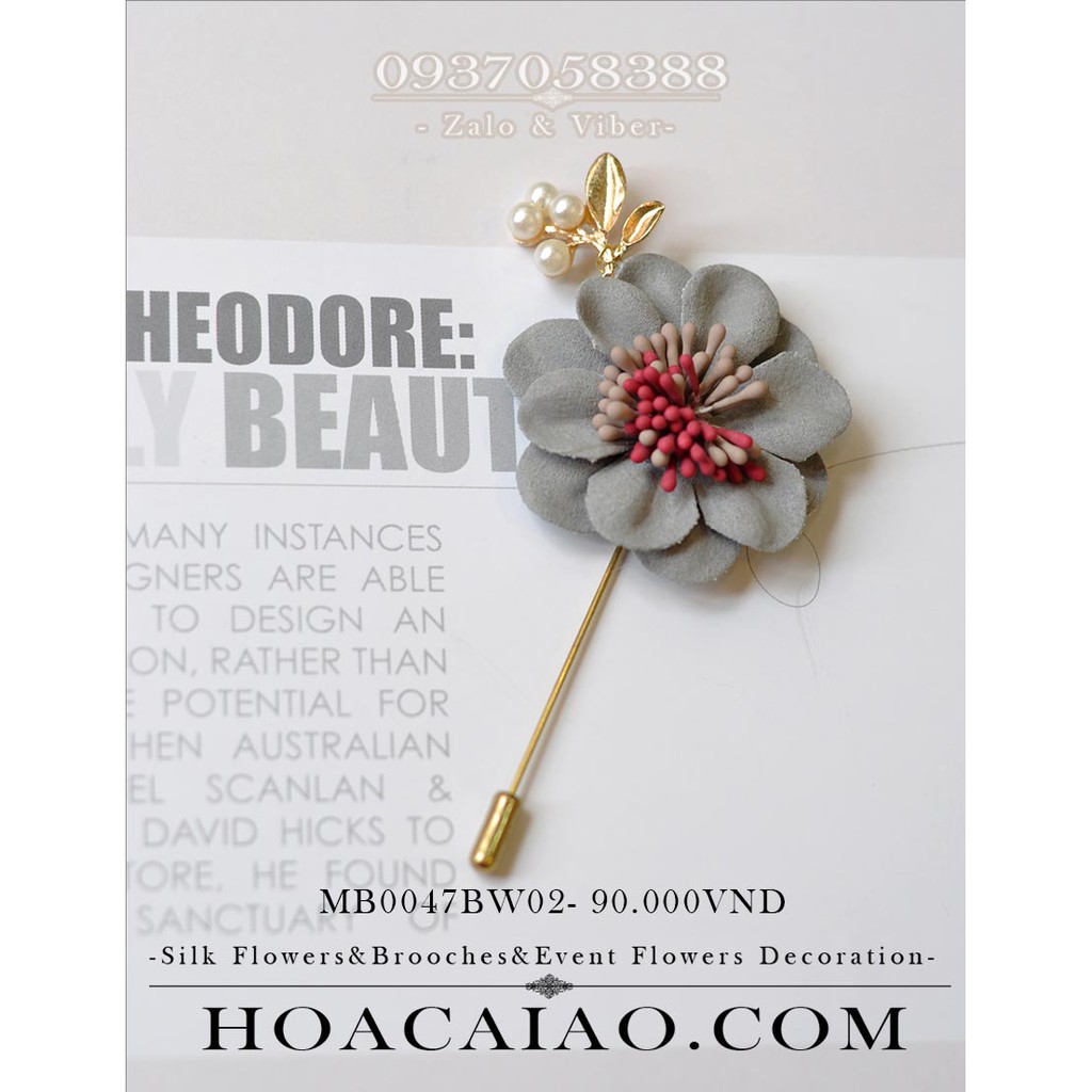 Brooch hoa cài áo unisex MB0047BW02