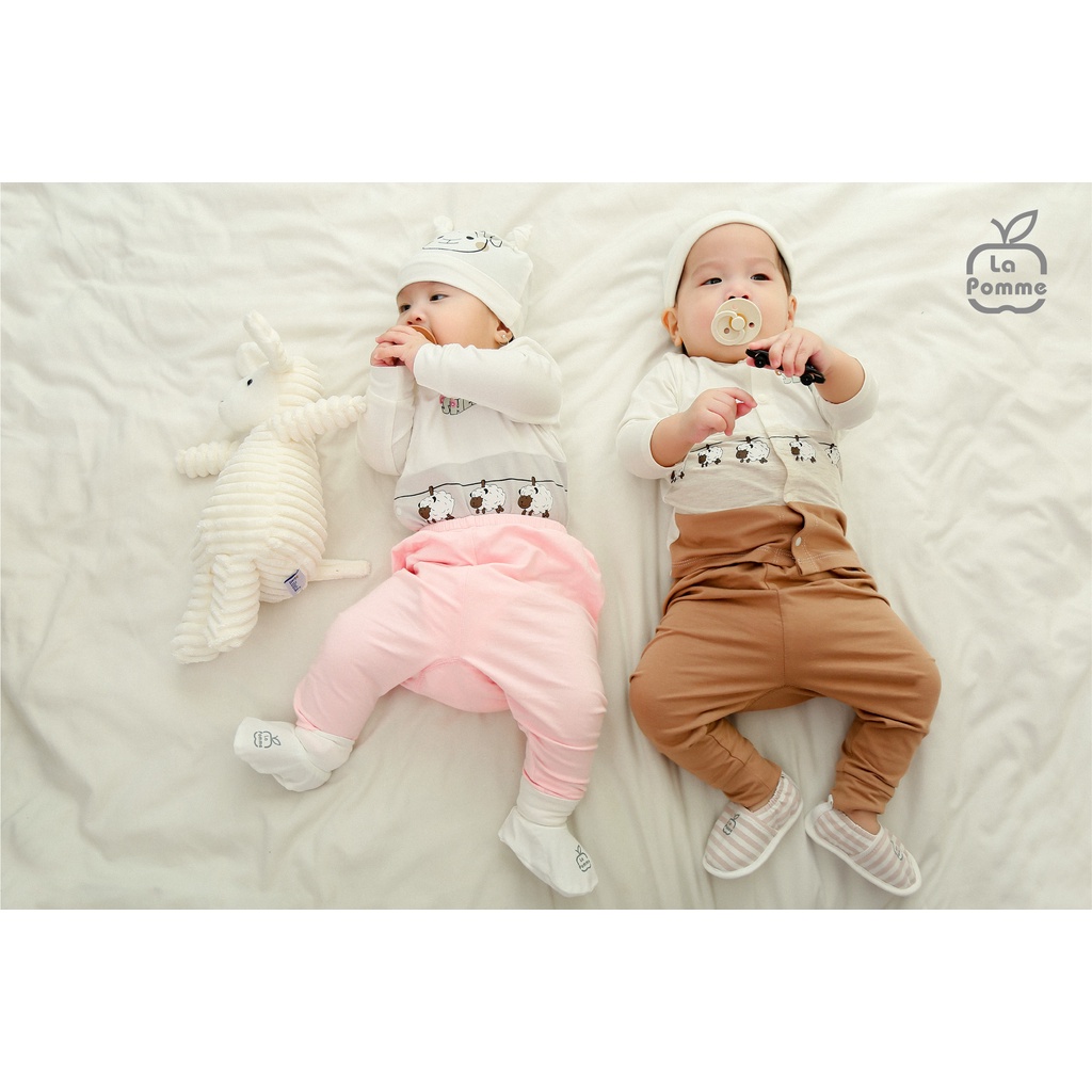 GHF061 Set bao tay bao chân La Pomme Bầy cừu - 0M Hồng