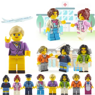 Bộ 8 mô hình nhân vật nữ mặc đồng phục dành cho đồ chơi xếp hình LEGO