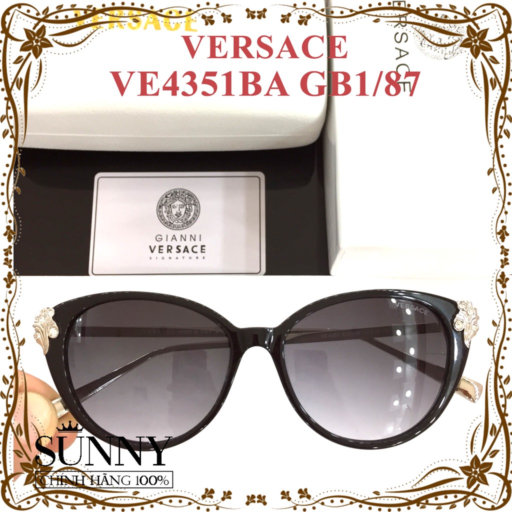 Kính mát chính hãng nam nữ Versace VE4348A 5270/6V màu sắc thời trang, thiết kế dễ đeo bảo vệ mắt