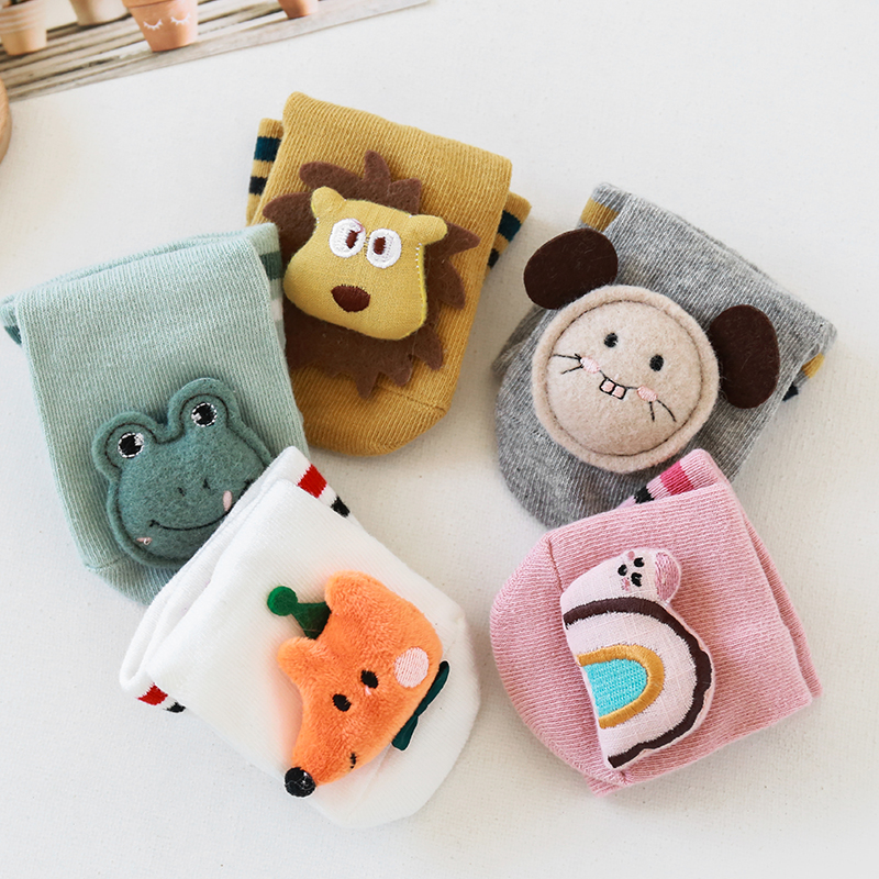 Vớ Cotton Cao Cổ Họa Tiết Dễ Thương Dành Cho Các Bé