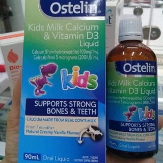Siro ostelin kids milk  calcium & vitamin D3 liquid Úc - trẻ từ 7th