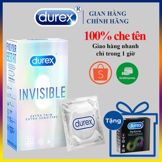 Hộp Lớn Bao cao su Durex invisible 1 hộp 10 bao siêu mỏng_baocaosu_durex