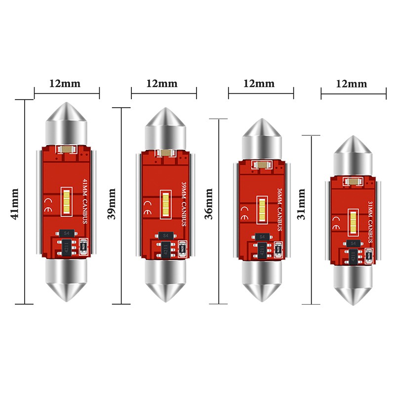 Đèn LED KEVANLY C5W 12-24V 31/36/39/41MM công suất cao dùng gắn biển số xe ô tô