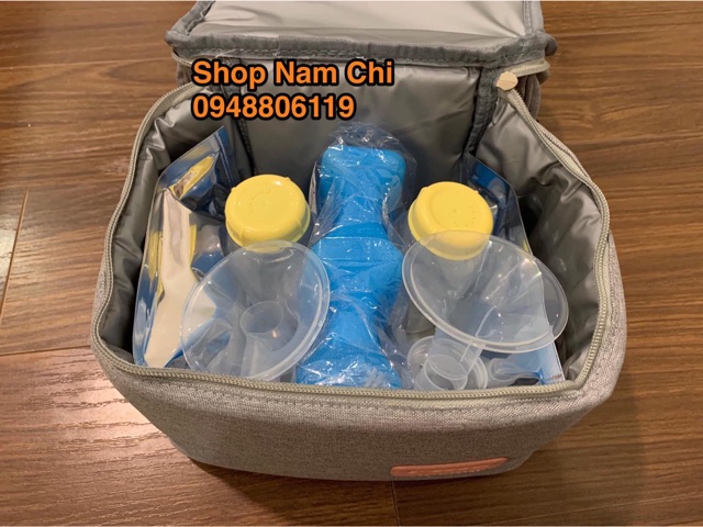 Balo đựng máy hút sữa không dây kiêm giữ nhiệt 2 ngăn + đá khô