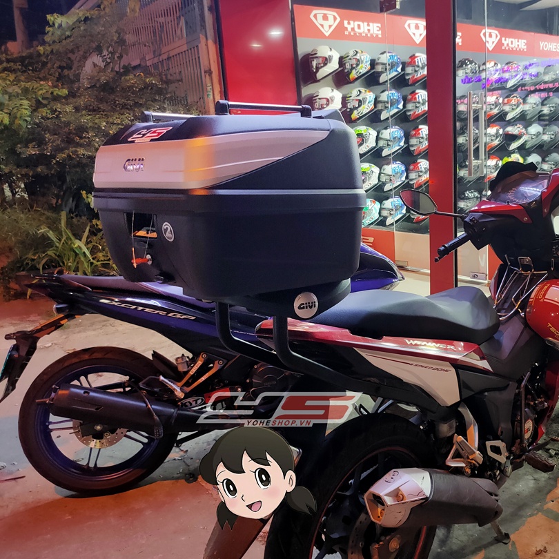 Thùng sau Givi B32N-ADV hệ thống khóa Monolock cao cấp dung tích 32 lít kèm đế gắn thùng Givi MP60N chính hãng
