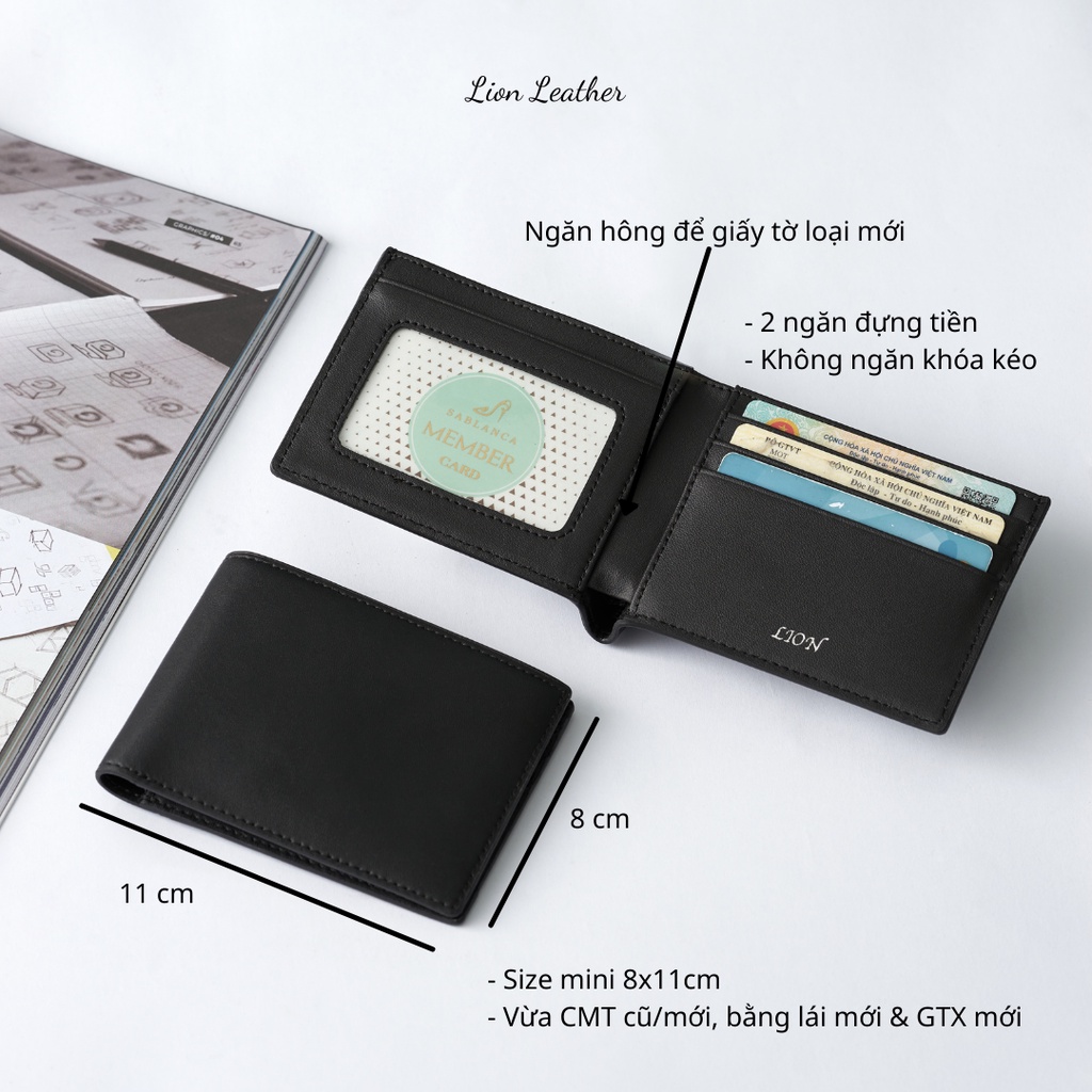 Ví da mini Henry - ví da bò mini nhỏ gọn thương hiệu Lion Leather