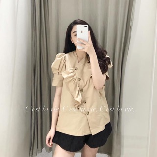 Áo cộc tay khuy chéo