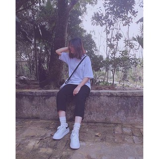 < FREESHIP > Set Áo Trắng phối Quần Kaki Đen [ Form UNISEX ]