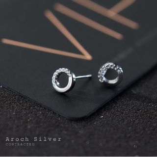 2 đôi Stub earing tròn đính đá S925 e6506