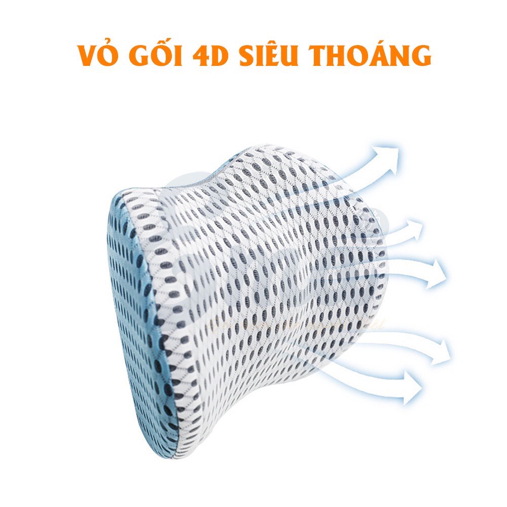 Gối kê lưng chống đau lưng, thoát vị đĩa đệm - Ruột gối cao su non - Thương hiệu doron bảo hành 1 năm