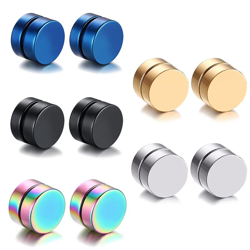 Hw 1 Cặp Khuyên Tai Nam Châm Bằng Thép Không Gỉ 8MM
