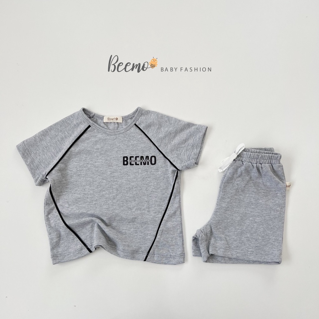 Set bộ đồ Beemo chất cotton thoáng mát kiểu dáng thể thao 3 màu cho bé trai, bé gái từ 1 đến 6 tuổi- 22B051