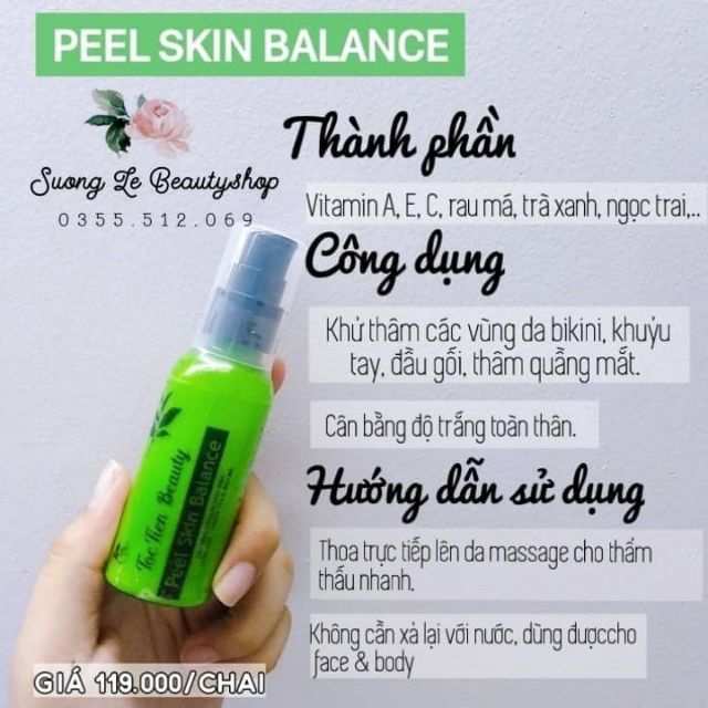 PEEL SKIN 🌿 Serum Ủ trắng Da Mặt & Body