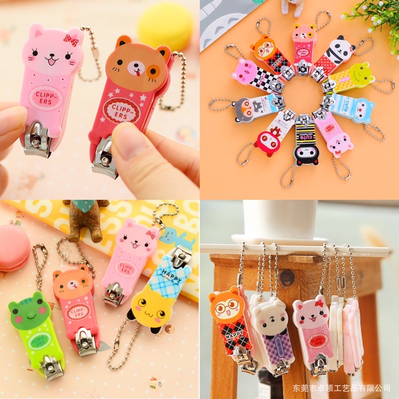 Bấm móng tay mini hình thú dễ thương cho bé có móc treo chìa khoá - Dụng cụ cắt móng tay hình thú nhỏ gọn đáng yêu
