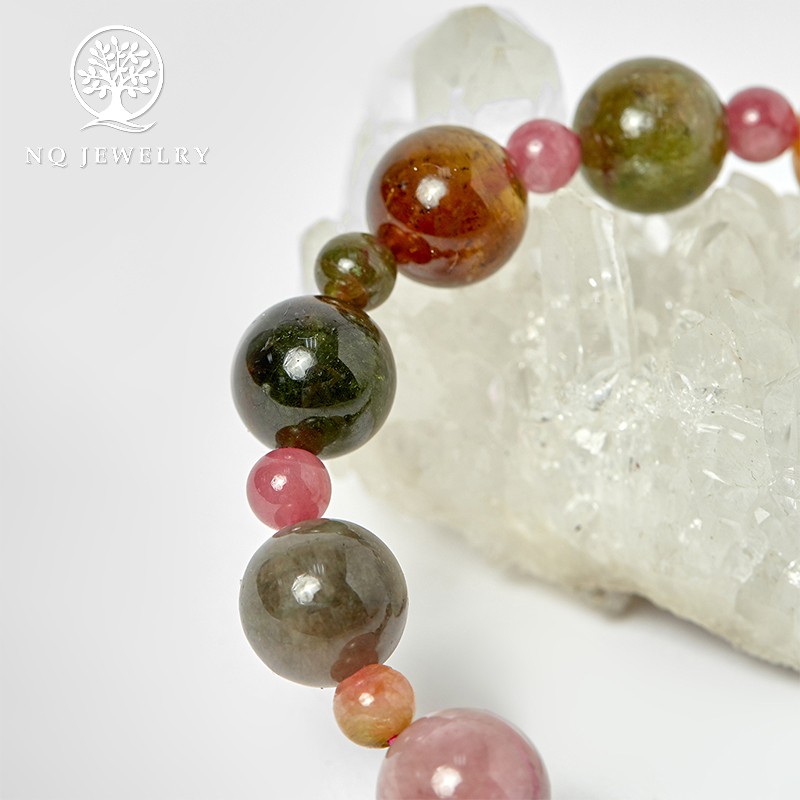 Vòng Mân Côi - Chuỗi Mân Côi Tourmalin Đa Sắc đk 52mm - NQ Jewelry
