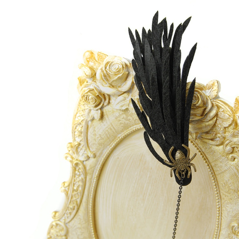 Băng Đô Cài Tóc Hình Đôi Cánh Tua Rua Phong Cách Gothic Thời Trang