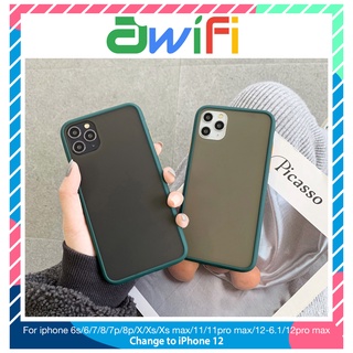 Ốp lưng iphone nhám viền xanh rêu 5/5s/6/6plus/6s/6splus/7/7plus/8/8plus/x/xr/xs/11/12/pro/max/plus/promax - Awifi D2-4