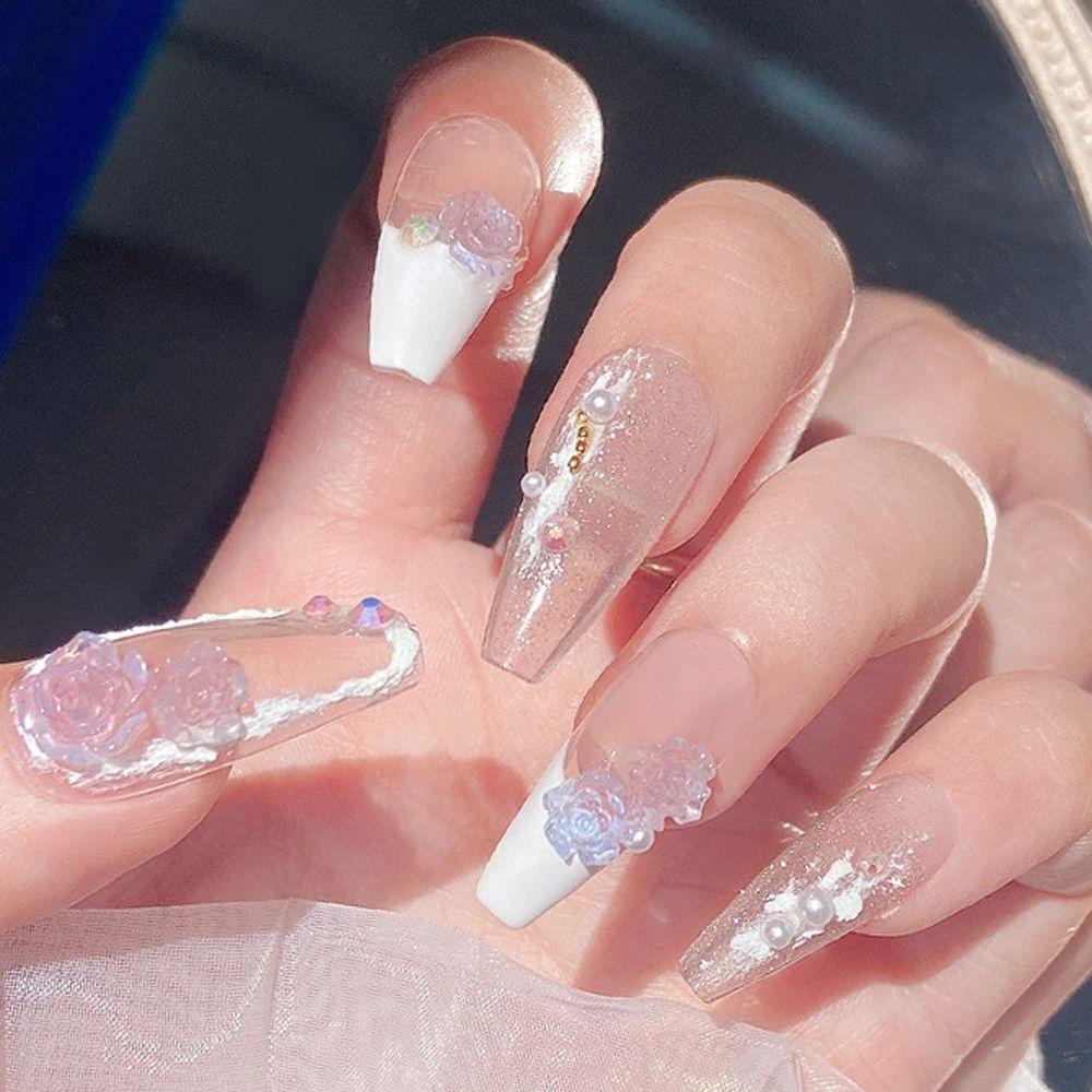 OCEANMAP Phụ Kiện Hoa Trà Trang Trí Móng Tay Nghệ Thuật