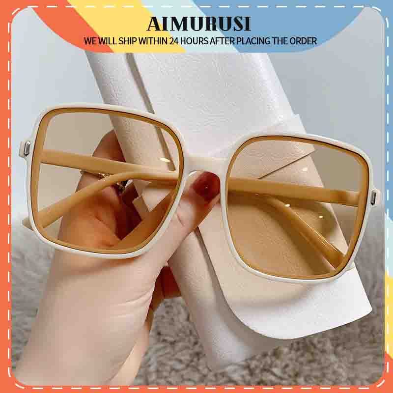 (AIMURUSI) COD Kính Mát Gọng Vuông Chống Tia UV Thời Trang Hàn Quốc Chất Lượng Cao Đàn Ông Và Đàn Bà