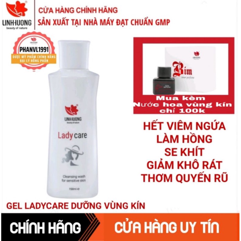 GEL PHỤ KHOA LADYCARE LINH HƯƠNG MUA KÈM NƯỚC HOA VÙNG KÍN