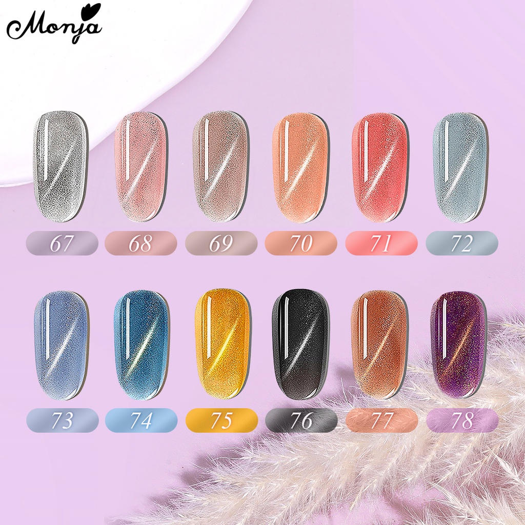 Gel UV ngâm móng tay Monja từ tính tạo họa tiết mắt mèo ba chiều 7.3ML