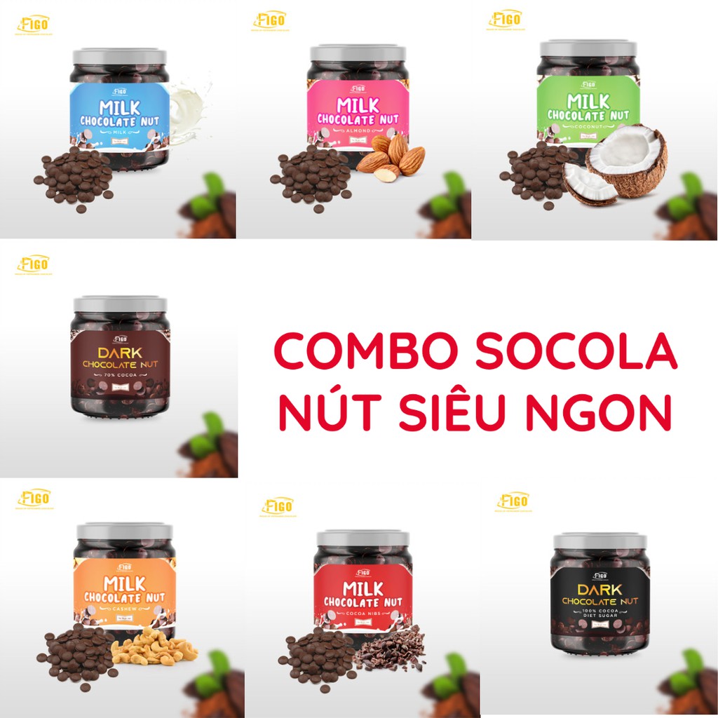 [SOCOLA NÚT SIÊU NGON] [GIÁ DÙNG THỬ] Combo Mix các vị Kẹo Socola sữa và Kẹo socola đen FIGO ( ĐỒ ĂN VẶT NGON )