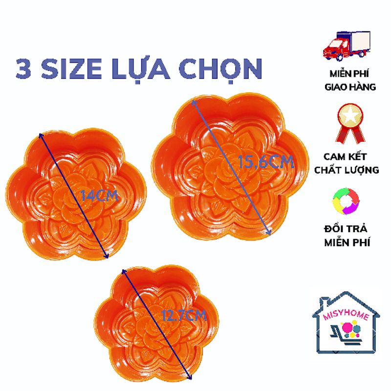 Khuôn ấn xôi hoa hồng nhựa 3 size mai nhỏ mini lớn to đậu làm bánh ngũ sắc vàng Misyhome Song Long Việt Nhật Vĩnh Trường