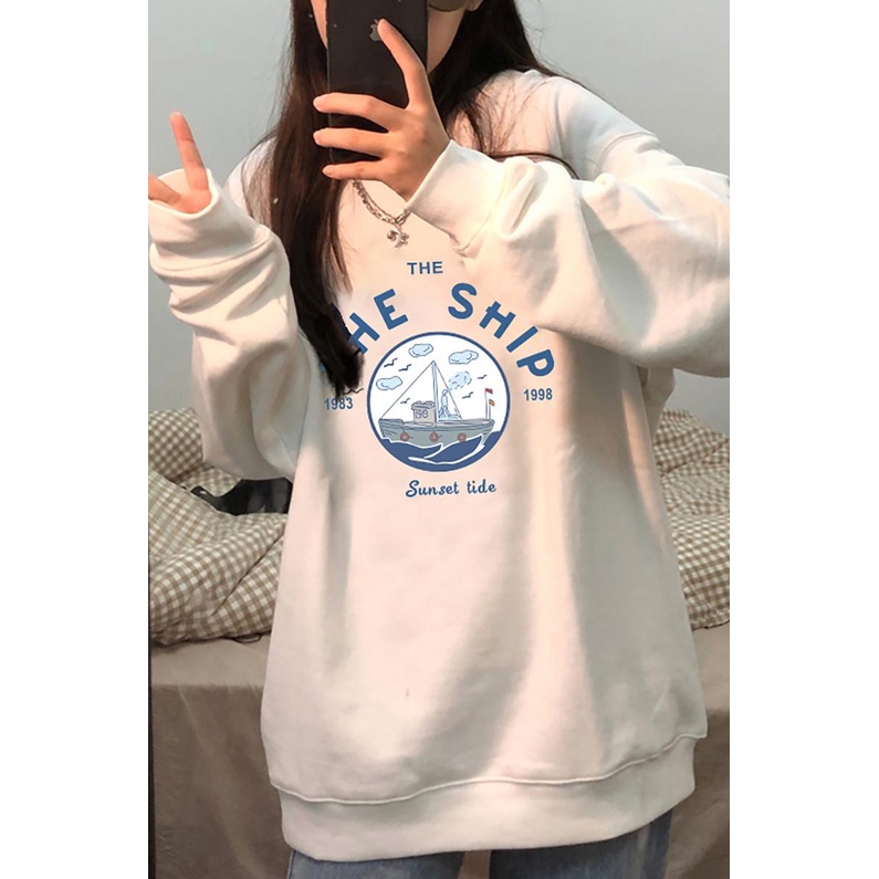 NRVP Áo Thun Tay Dài Oversize In Họa Tiết Phong Cách Hàn Quốc Thời Trang Cho Nam Và Nữ