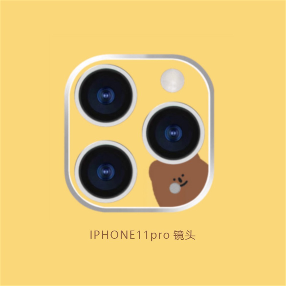 Miếng dán hình hoạt họa đáng yêu bảo vệ ống kính camera sau điện thoại cho Iphone 11 Pro Max