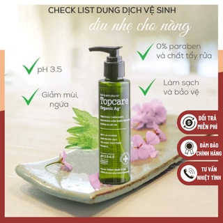 Dung dịch vệ sinh phụ nữ Topcare Organic Ag+  - Nano Bạc kết hợp thảo dược thiên nhiên -150ml