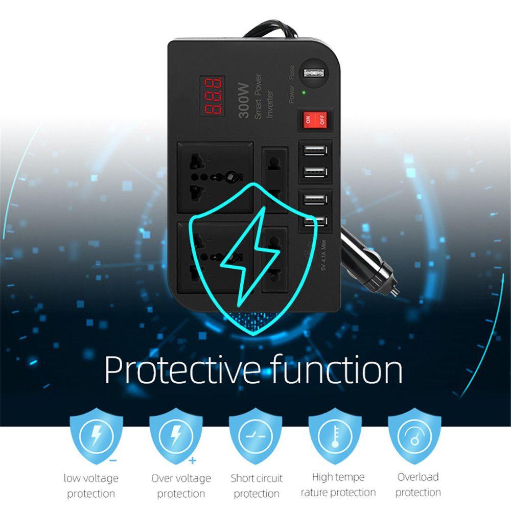 BTLIMER Ổ CắM 4 ĐầU USB 300W Cho Xe Hơi