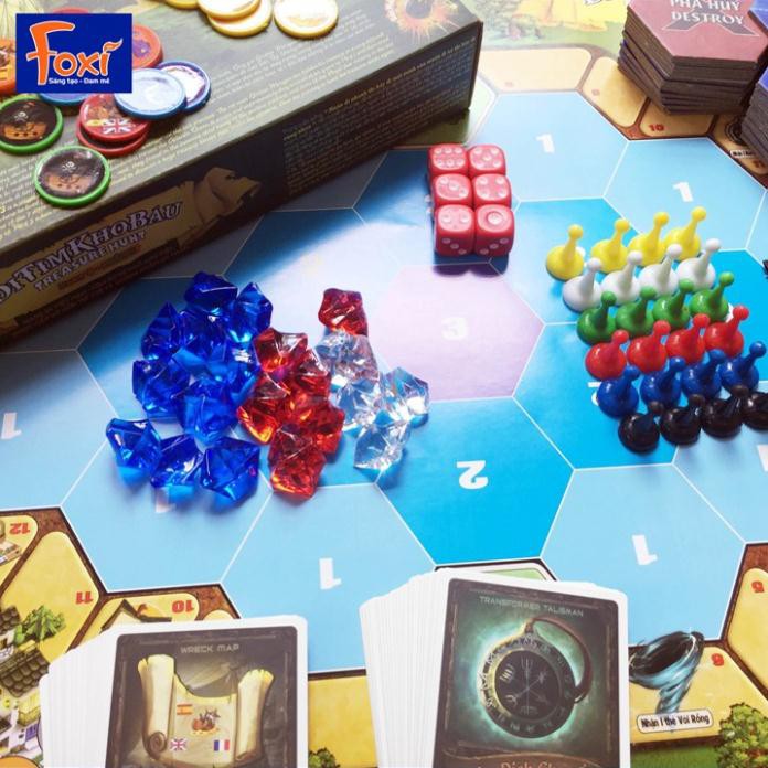 Board game-Đi tìm kho báu phần 3 Foxi-Đồ chơi gia đình tương tác-Phù hợp với mọi lứa tuổi-Tăng khả năng tư duy sáng tạo