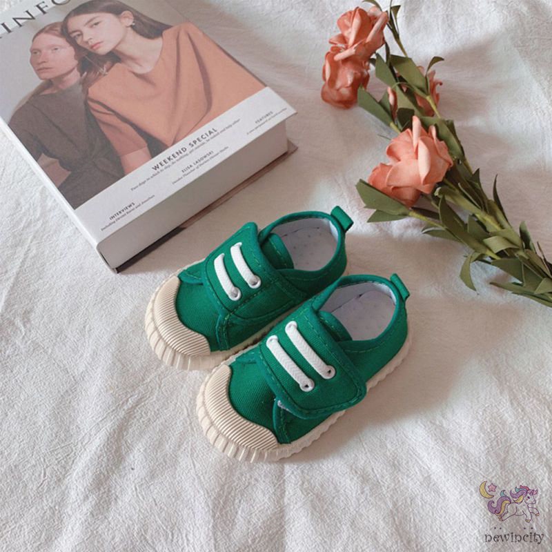 Giày Thể Thao Vải Canvas Đế Mềm Kiểu Cổ Điển Phong Cách Hàn Quốc Cho Bé
