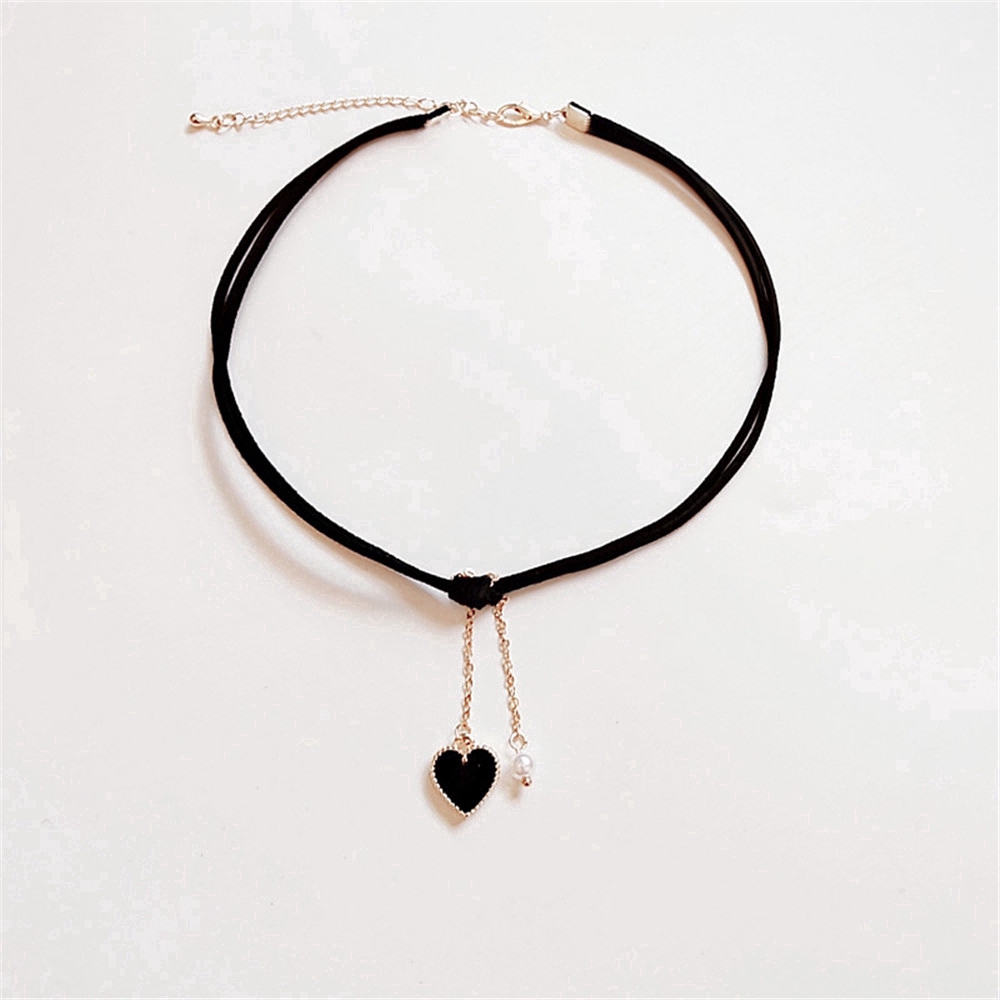 Vòng Cổ Choker Mặt Trái Tim Thời Trang Nữ Tính