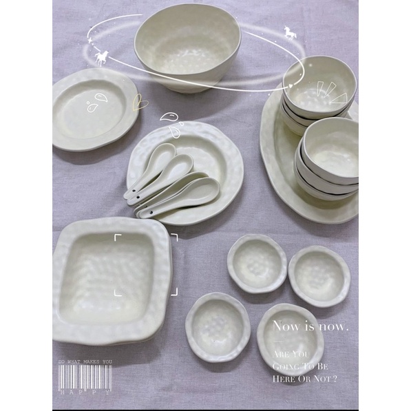 Bộ bát đĩa phong cách Bắc Âu 2 màu pastel