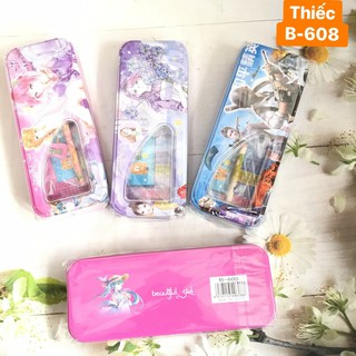 Hộp bút đầy đủ dụng cụ ( hộp bút thiếc 2 ngăn)