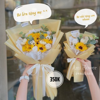🌹 Bó hoa 350 hướng dương mix hoa hồng 🌻🌻🌻