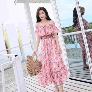 Đầm Maxi voan đuôi cá bèo ngực