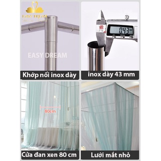 Màn [ mùng ] khung chống muỗi không khoan tường EASY DREAM , chống côn trùng, muỗi , khung inox ,cao 2m15 , vải 2 lớp