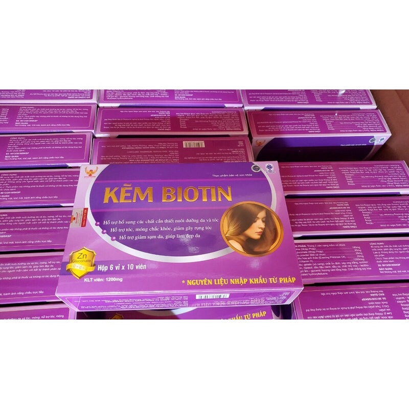 Kẽm biotin Goldwings _ giảm rụng tóc sáng da