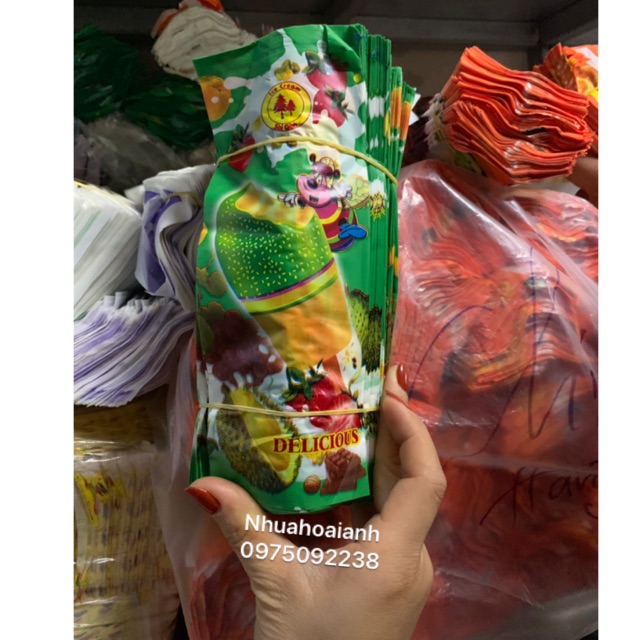 1 lạng Bao bì kem que không ghi vị, túi nilon giá xưởng