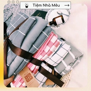 ( HÀNG ĐẸP-ẢNH THẬT) Bộ Chăn Ga Gối Cotton Đũi✨m6/m8/2m - Full size Tiệm Nhà Mêu✨ Linen Muji Basic Phong Cách Hàn Quốc