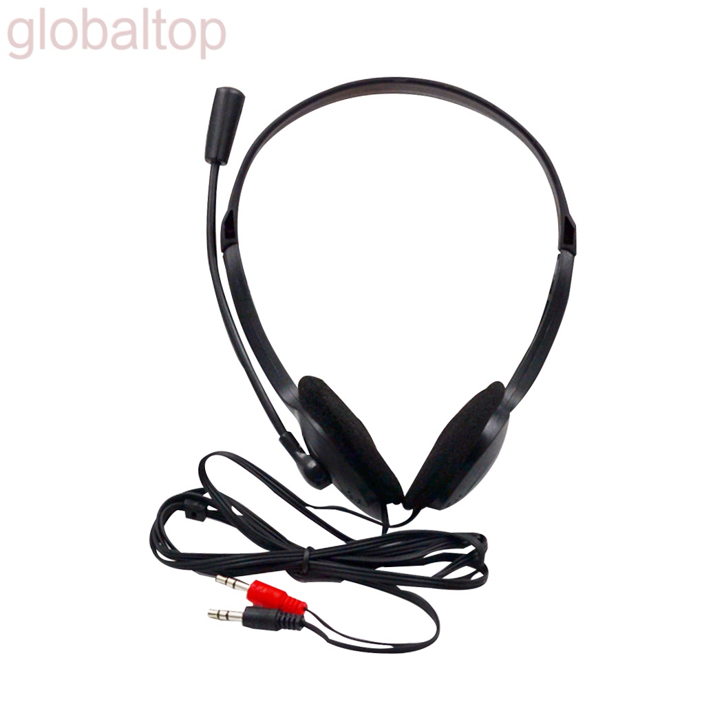 3.5mm Wired Stereo Headset Noise Cancelling Earphone Microphone Computer Laptop Headphone 2 Interfaces